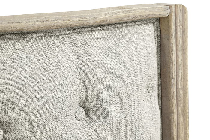 DKD Home Decor Cabecero de Cama de Lino y Rubberwood Beige 180x10x120