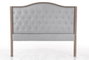 DKD Home Decor Cabecero de Cama de Lino y Rubberwood Beige 180x10x120