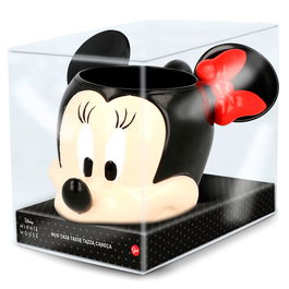 STOR Taza 3D Cabeza Minnie Disney Cerámica 360ml En Caja Regalo