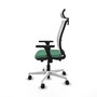 PIQUERAS Y CRESPO Silla de oficina Haches con mecanismo Sincro/Traslack, Verde esmeralda y Blanco