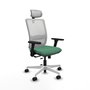 PIQUERAS Y CRESPO Silla de oficina Haches con mecanismo Sincro/Traslack, Verde esmeralda y Blanco