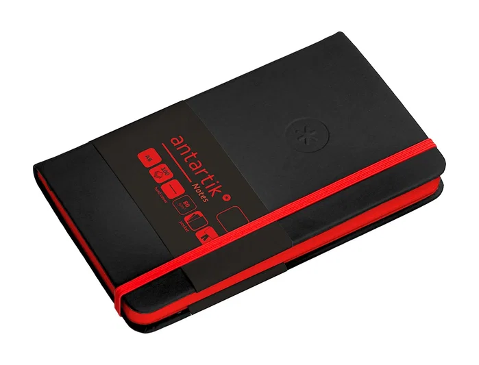 Antartik Cuaderno Antartik Notes tapa dura A6 hojas lisas negro y rojo