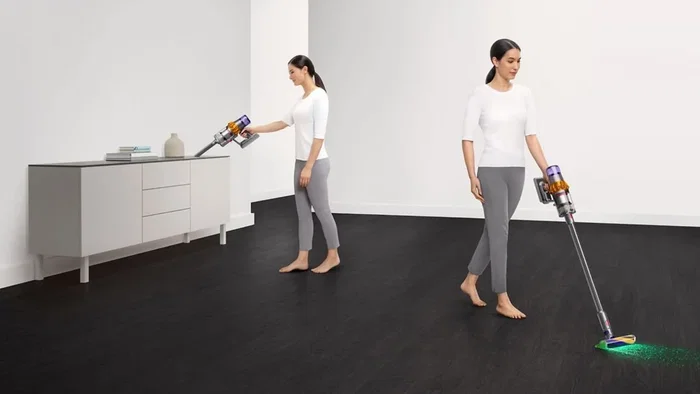 Dyson V15s Detect Submarine, Aspiradora Escoba 2 en 1 Níquel y Amarillo