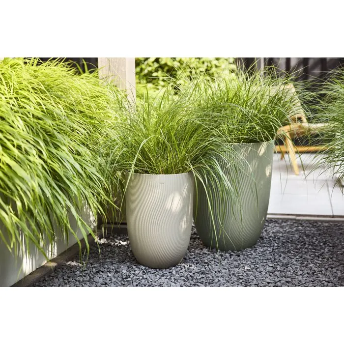 ELHO Maceta Sereh Tall 30 - 22 Litros - Para Balcón, Interior o Exterior - Color Beige - Dimensiones: 30 x 29.5 x 41 cm
