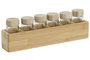 DKD Home Decor Especiero Natural Bambu Cristal Set de 7 Piezas 32.5 x 6.5 x 6.5 cm