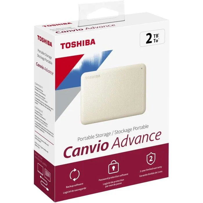 Toshiba Canvio Advance Disco Duro Externo 2TB Blanco con Software de Seguridad y Copia de Seguridad Incluido Toshiba Canvio Advance Disco Duro Externo 2TB Blanco con Software de Seguridad y Copia de Seguridad Incluido