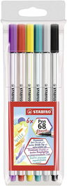 Stabilo Rotuladores Pen 68 Brush C-Surtidos Estuche Plástico 6 Ud