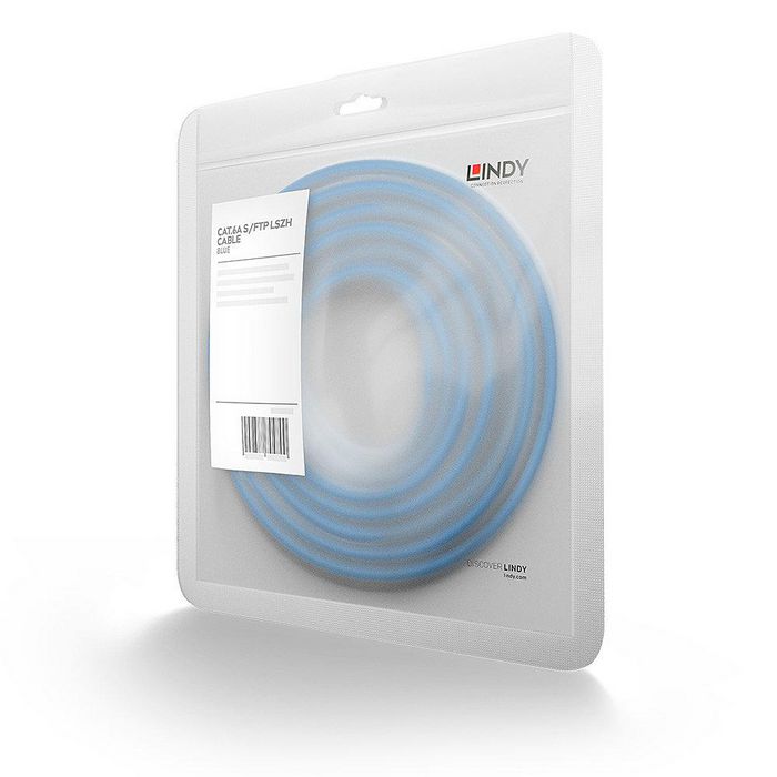 Lindy 30m Cat.6A S/FTP LSZH Cable de Red Azul (Probado por Fluke)