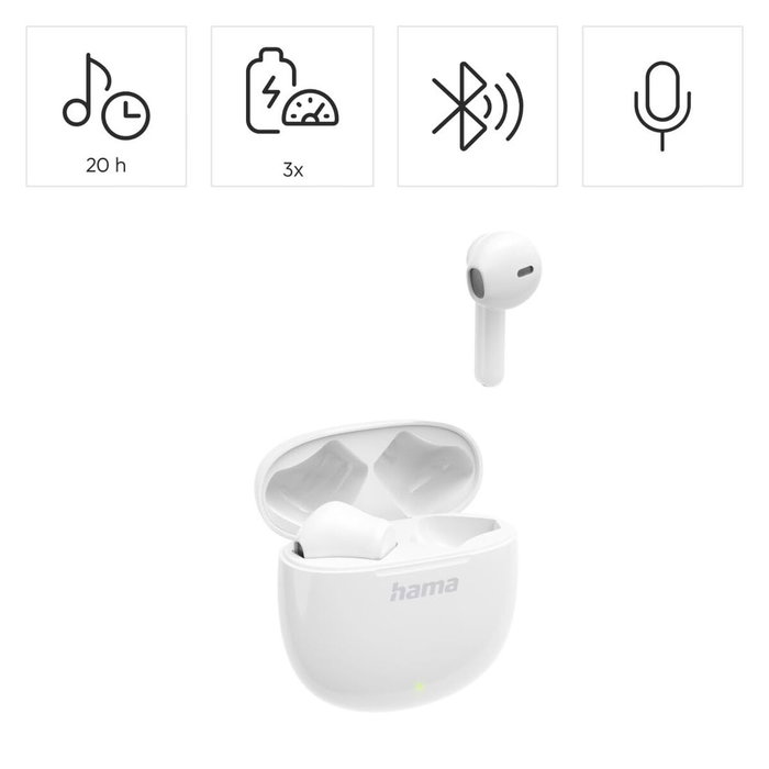 Hama Action One Auriculares TWS Blanco con Micrófono Integrado Hama Action One Auriculares TWS Blanco con Micrófono Integrado