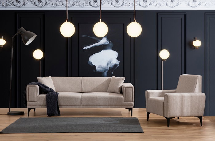 Atelier Del Sofa Sofá de 1 Plaza, Marrón Claro - Comodidad y Elegancia para su Salón, 90x85x77 cm