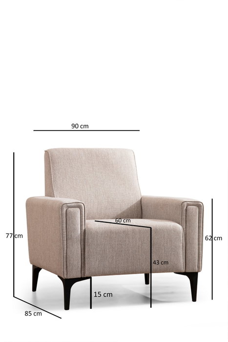 Atelier Del Sofa Sofá de 1 Plaza, Marrón Claro - Comodidad y Elegancia para su Salón, 90x85x77 cm