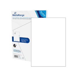 MediaRange MRINK140 Etiquetas Adhesivas, 210x297 mm (A4), Blanco, Adhesivo Permanente, 50 Hojas, para Impresión Láser e Inyección de Tinta