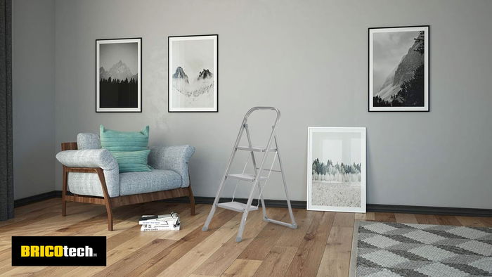 Bricotech Taburete Hierro Plegable 3 Peldaños (2 Unidades)