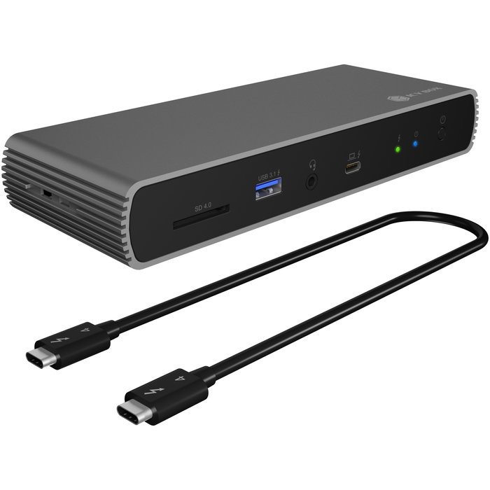 ICY BOX IB-DK8801-TB4 Docking Station Thunderbolt 4 - 4x USB-A, 3x USB-C, HDMI, Ethernet 2.5G, 96W PD, Lector SD, Para 8K, Aluminio Negro ICY BOX IB-DK8801-TB4 Docking Station Thunderbolt 4 - 4x USB-A, 3x USB-C, HDMI, Ethernet 2.5G, 96W PD, Lector SD, Para 8K, Aluminio Negro