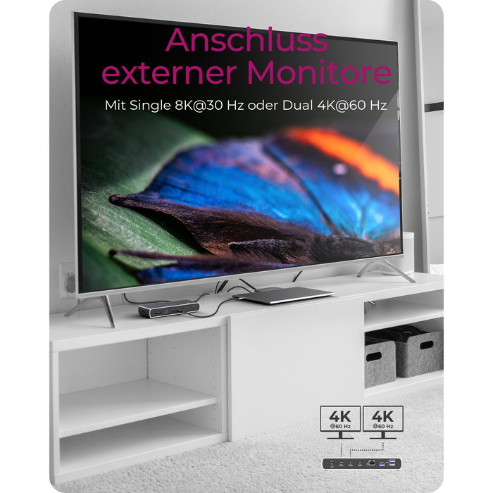 ICY BOX IB-DK8801-TB4 Docking Station Thunderbolt 4 - 4x USB-A, 3x USB-C, HDMI, Ethernet 2.5G, 96W PD, Lector SD, Para 8K, Aluminio Negro ICY BOX IB-DK8801-TB4 Docking Station Thunderbolt 4 - 4x USB-A, 3x USB-C, HDMI, Ethernet 2.5G, 96W PD, Lector SD, Para 8K, Aluminio Negro