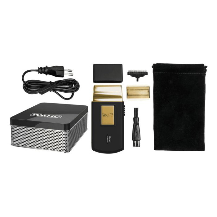 Wahl 07057-016 Travel Shaver Gold Edition - Máquina de viaje color negro y dorado