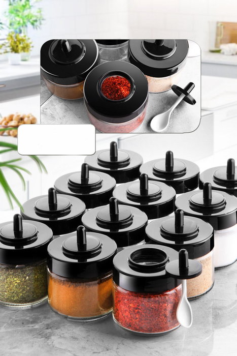 Hermia Kasikli 12 Juego de Tarros de Especias 12 Unidades 300ml Cada Uno 100% Cristal Transparente Cocina Hermia Kasikli 12 Juego de Tarros de Especias 12 Unidades 300ml Cada Uno 100% Cristal Transparente Cocina