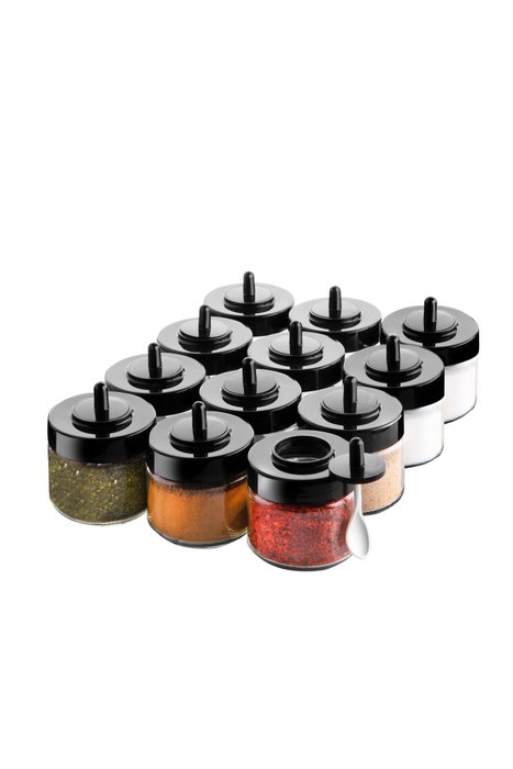Hermia Kasikli 12 Juego de Tarros de Especias 12 Unidades 300ml Cada Uno 100% Cristal Transparente Cocina Hermia Kasikli 12 Juego de Tarros de Especias 12 Unidades 300ml Cada Uno 100% Cristal Transparente Cocina