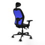 PIQUERAS Y CRESPO Silla de oficina Jorquera con mecanismo Sincro/Traslack, Azul y Negro