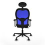 PIQUERAS Y CRESPO Silla de oficina Jorquera con mecanismo Sincro/Traslack, Azul y Negro