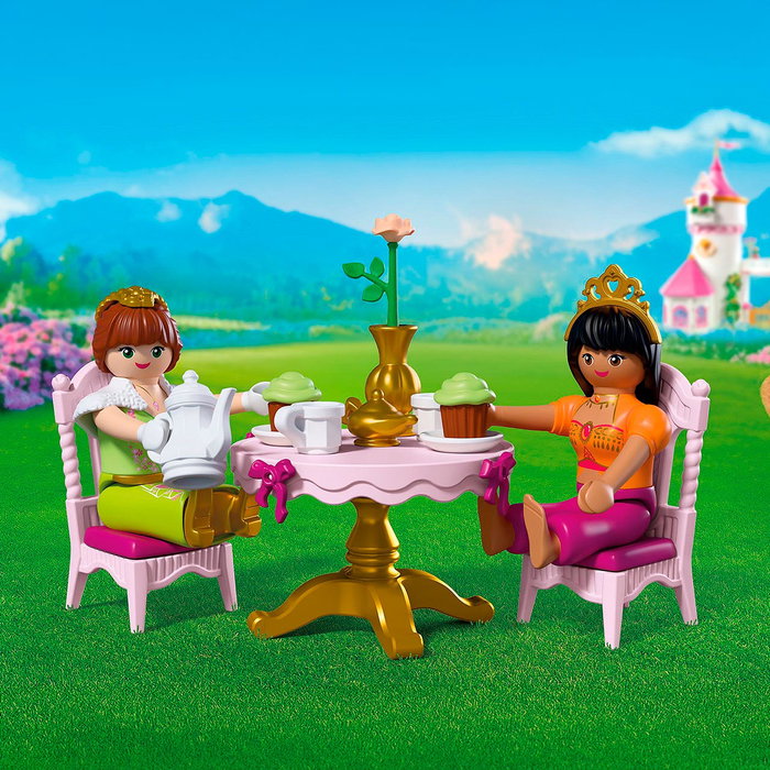 PLAYMOBIL 72054 Visitante Lejano Set de Figuras y Accesorios para Jardín del Castillo con Alfombra Mágica
