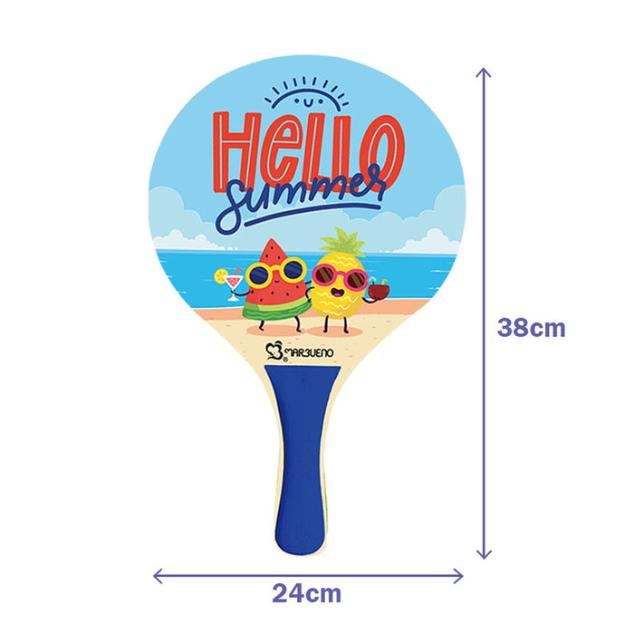 Marbueno Conjunto Palas Madera Hello Summer 38x24x0,6 cm Jardin, Piscina y Playa MARBUENO SUMMER 10336