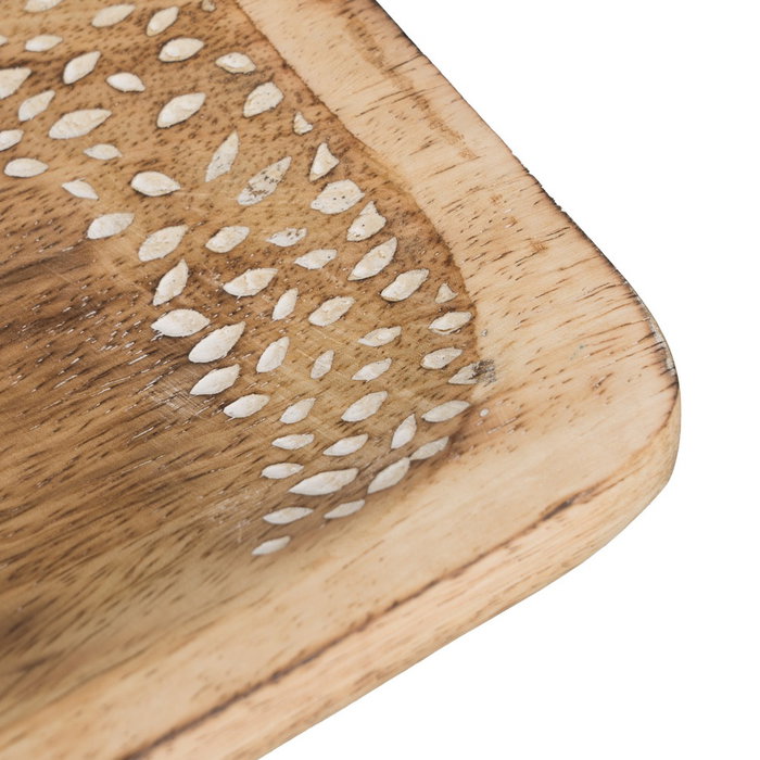 S/2 Bandejas Blanco-Natural 25 X 15 X 2,50 cm