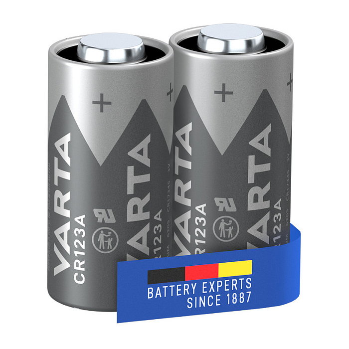 Varta Profesional CR123A 3V, Pack de 2 Baterías de Litio de un Solo Uso