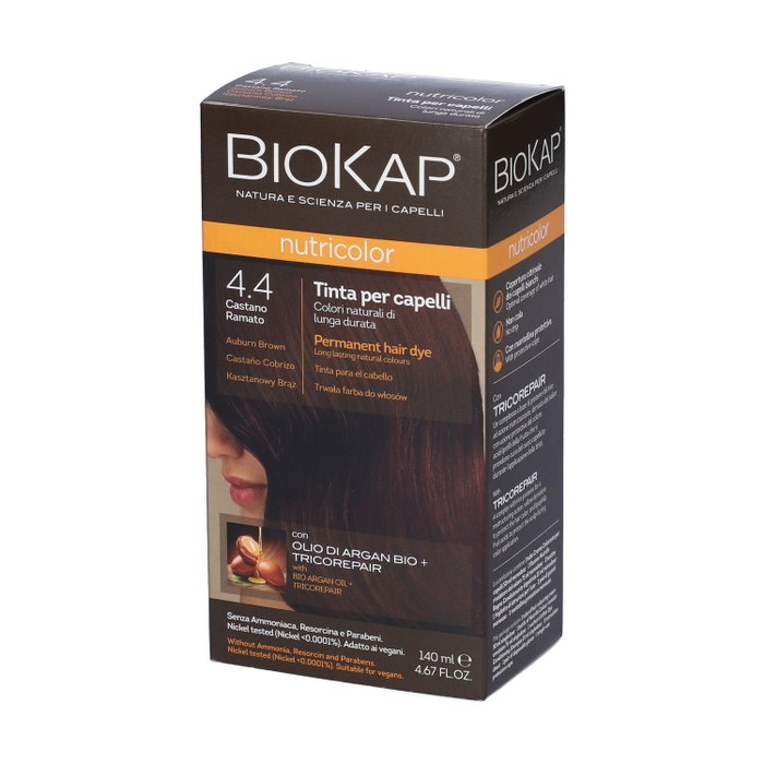 Biokap Tinte Castaño Cobrizo 4.4 - 140ml con Nutrición y Cobertura de Canas Biokap Tinte Castaño Cobrizo 4.4 - 140ml con Nutrición y Cobertura de Canas
