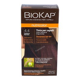 BIOKAP Tinte Auburn Brown Dye 140Ml. Castaño Cobrizo ·4.4 Cobertura Canas Cabello Suave Brillo