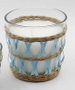 DKD Home Decor Vela de Fibra y Cristal Trenzado Azul Celeste