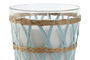 DKD Home Decor Vela Mediterraneo Azul Celeste Natural Fibra Cristal Cera Parafina 13.5 x 12.5 x 13.5 cm