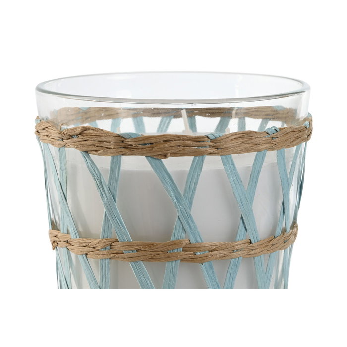 DKD Home Decor Vela de Fibra y Cristal Trenzado Azul Celeste DKD Home Decor Vela de Fibra y Cristal Trenzado Azul Celeste