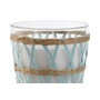DKD Home Decor Vela de Fibra y Cristal Trenzado Azul Celeste