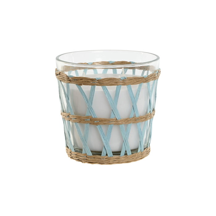 DKD Home Decor Vela de Fibra y Cristal Trenzado Azul Celeste DKD Home Decor Vela de Fibra y Cristal Trenzado Azul Celeste