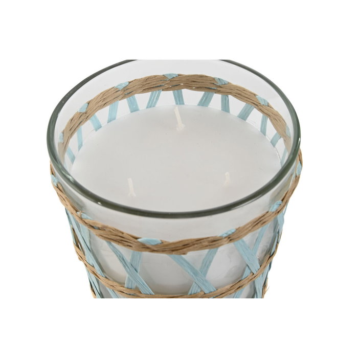 DKD Home Decor Vela de Fibra y Cristal Trenzado Azul Celeste DKD Home Decor Vela de Fibra y Cristal Trenzado Azul Celeste