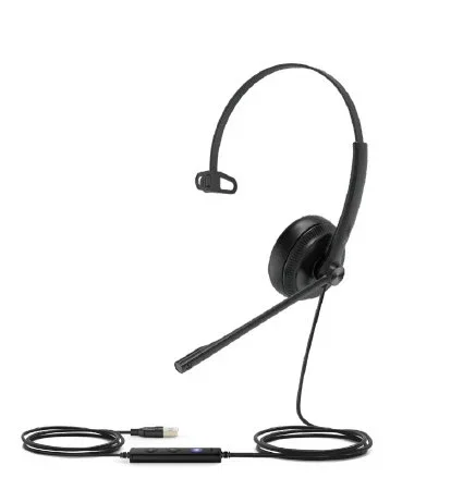 Yealink UH34 Lite - Auriculares Diadema para Oficina y Centro de Llamadas - Mono - Conexión USB Alámbrica - Negro