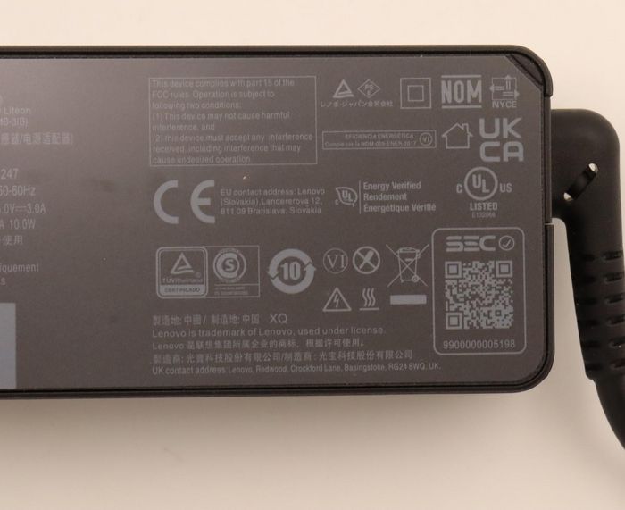 Lenovo Cargador Adaptador de Corriente 45W USB-C Slim Tip para ThinkPad Helix (Type 3xxx) Laptops