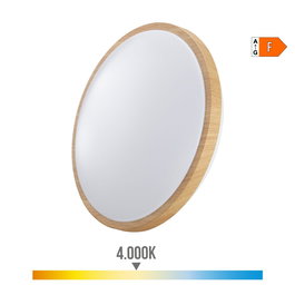 Edm Aplique LED Circular Superficie Efecto Madera 18W 4000K 1820 Lm Ø33x5.5 cm