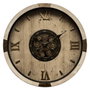 DKD Home Decor Reloj de Pared Abeto y Cristal Natural y Dorado