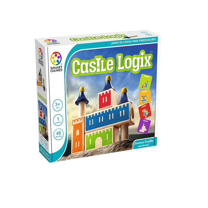 Smart Games Sg030Es Juego de Ingenio Castle Logix para niños +3 años – Desarrolla razonamiento lógico y orientación espacial, 48 retos, en español
