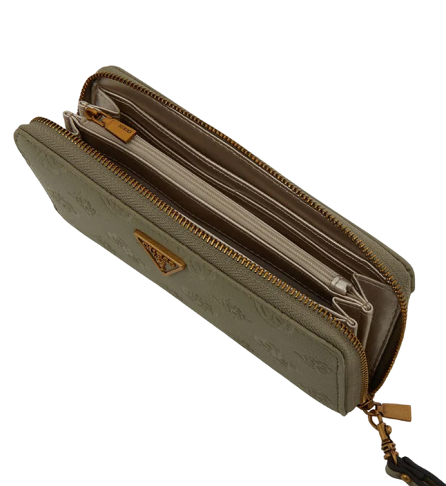 Helaina, Cartera de tela, Cierre de cremallera en tres lados, SWPB8403460SAG, Verde, Para mujeres