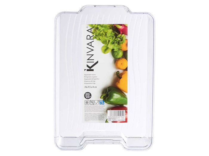 Kinvara Organizador Nevera 31.5 x 21 x 9 cm Plástico Transparente (Set de 12)