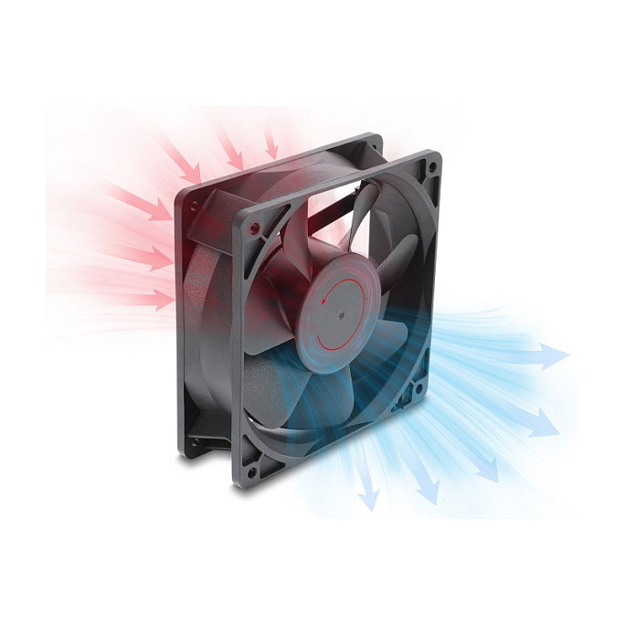 DeLOCK Ventilador axial 48 V DC, 120 x 120 x 38 mm con conector de 2 pines, negro DeLOCK Ventilador axial 48 V DC, 120 x 120 x 38 mm con conector de 2 pines, negro
