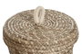 DKD Home Decor Cesta Boho Natural 32 x 32 x 15 cm, Hecha a Mano en Fibra y Cuerda, Set de 3 Unidades con Tapa
