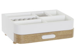 DKD Home Decor Joyero MDF Poliéster 26x16x9 Blanco