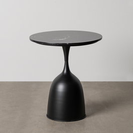 Mesita Negro Metal-Mármol 50 X 50 X 57 cm