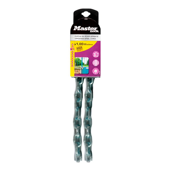 Master Lock Cadena de acero cementado con recubrimiento de vinilo ø8 mm x 1 m