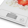 Orbegozo PC 1018 Báscula Electrónica de Cocina, Vidrio Templado, 5kg / 1g, Función Tara, Unidades: g, kg, lb:oz, ml de Agua/Leche, LCD, Control Táctil, Blanca/Roja/Verde