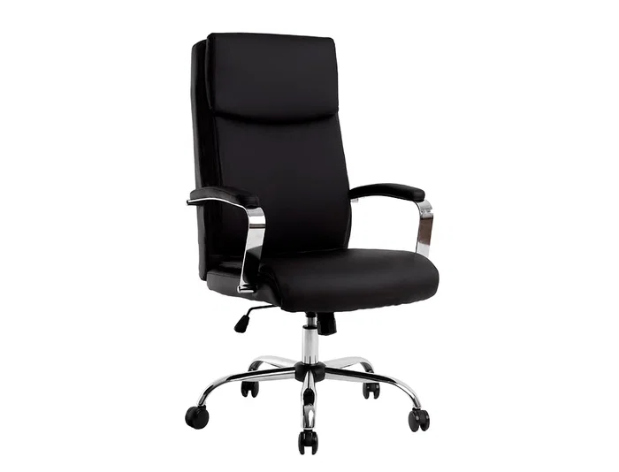 Q-connect Silla Dirección Leo Respaldo Alto Regulable en Altura 1170 + 80 mm Profundidad 700 mm Negro
